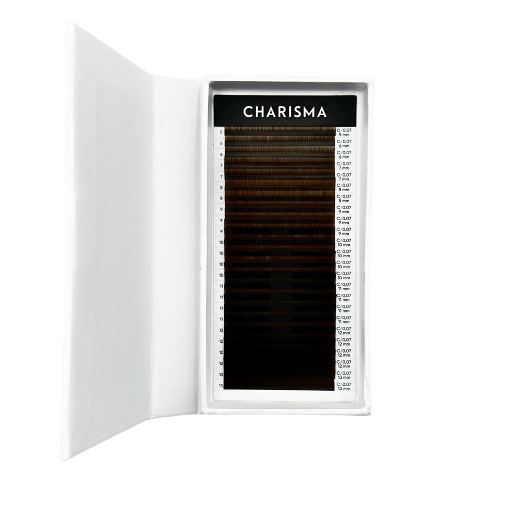 Dark brown lash extension tray, 24 lines, CHARISMA ICONIC