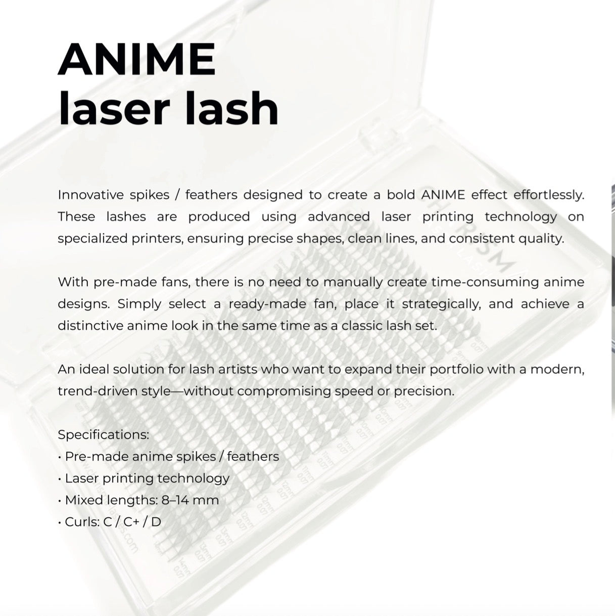 Anime lash set made with LASERLASH premade spikes