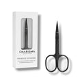 Straight steel lash scissors with black plasma coating