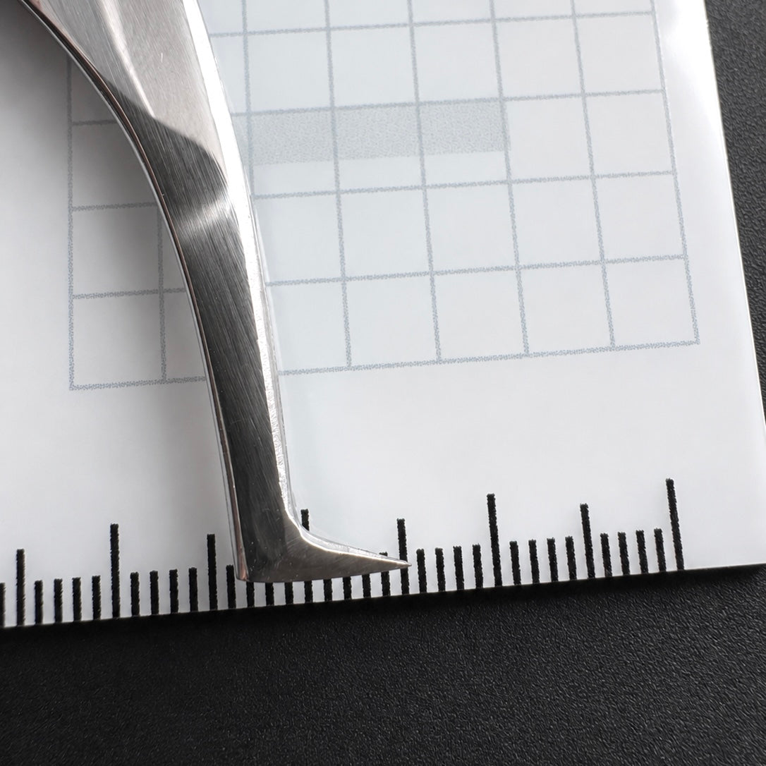 Mini Axe volume tweezer tips close up, hand sharpened